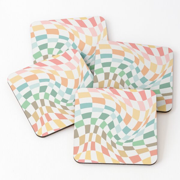 Aperçu de l'œuvre Twist Checkers - Couleurs rétro discrètes créée et vendue par miavaldez.