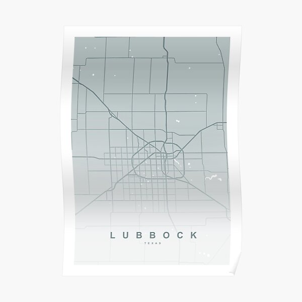 "Lubbock Map Art" Poster for Sale by artymaps Redbubble