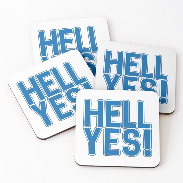 Item preview, HELL YES!, Scottish Independence Saltire Blue and White Text Slogan designed and sold by MacPean.