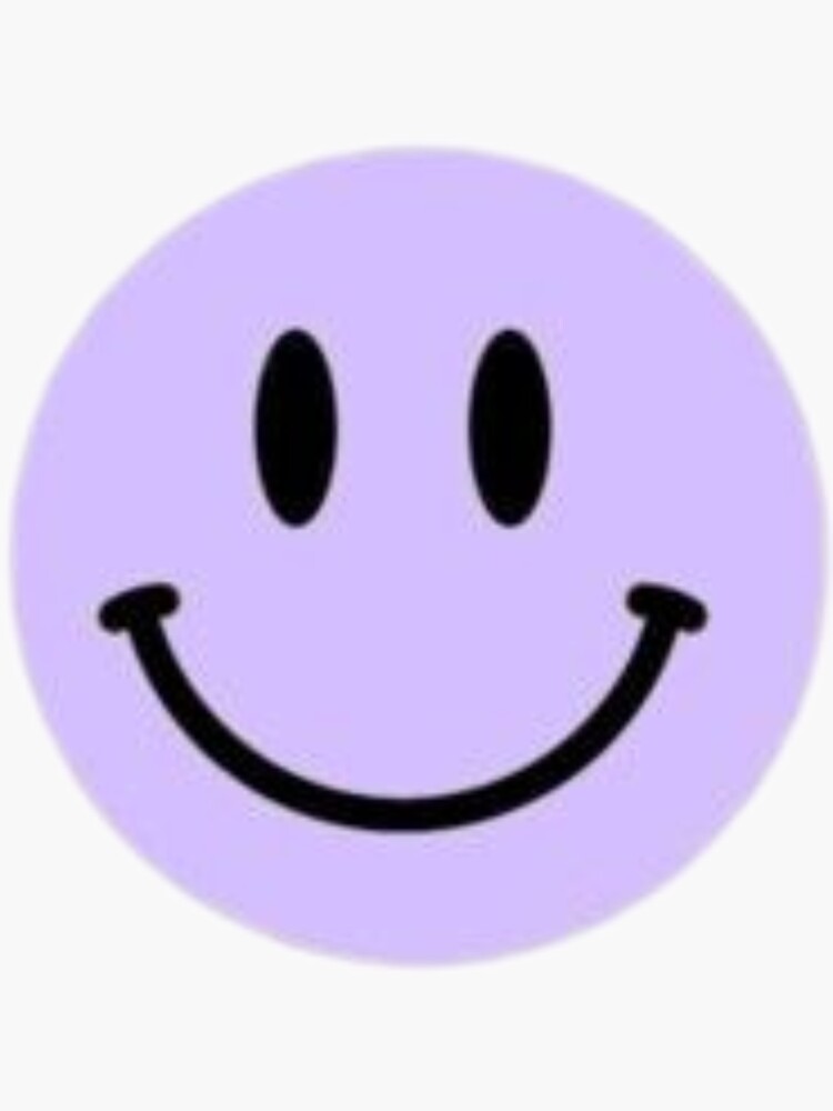 Purple Smiley Face Sticker For Sale By Abbiejlewis Redbubble