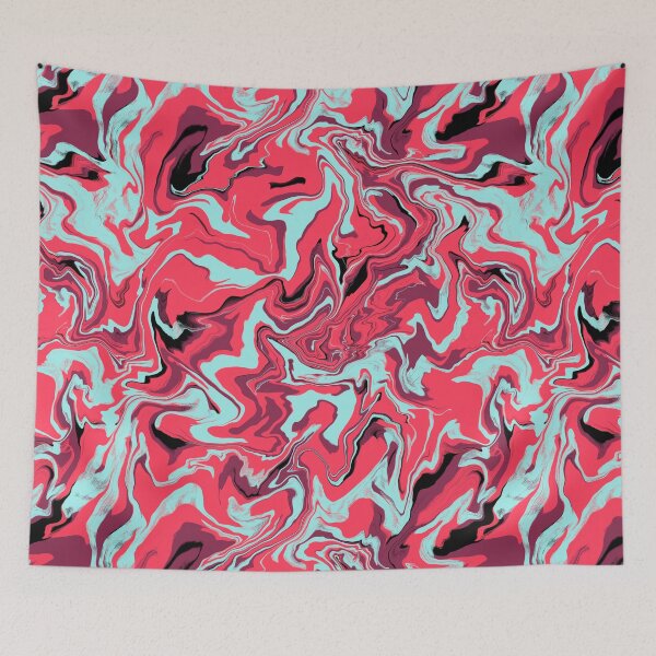 Aperçu de l'œuvre Marbre Cerise & Cyan créée et vendue par DesignsByJaycee.