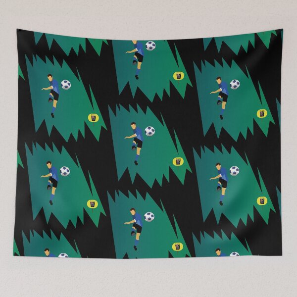 Item preview, Blue shirt football player / Soccer player with a Ball. designed and sold by NS-Design-Shop.