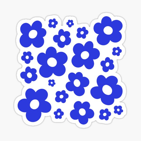 "Blue Flower Aesthetic Pattern Golf le Fleur Inspired" Sticker for