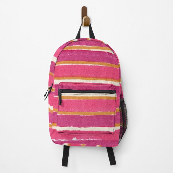 Item preview, Horizontal pink and ocher distressed striped pattern - handpainted ink stripes designed and sold by patterncrow.