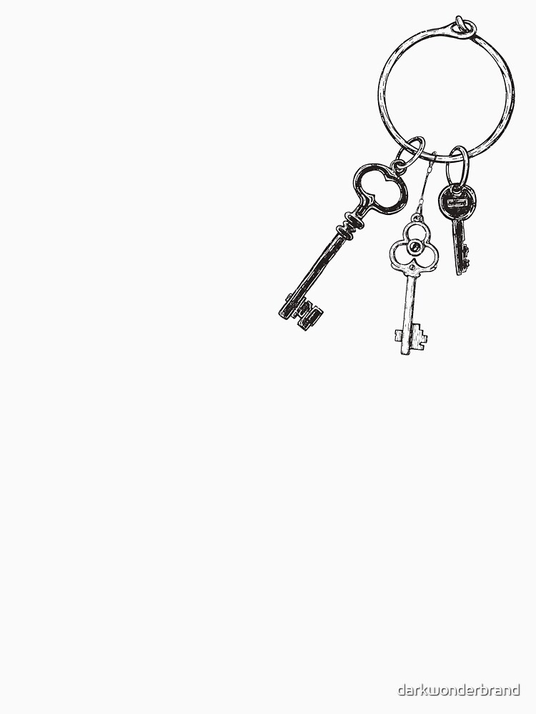 Ring of Vintage Skeleton Keys - Black Sticker for Sale by darkwonderbrand