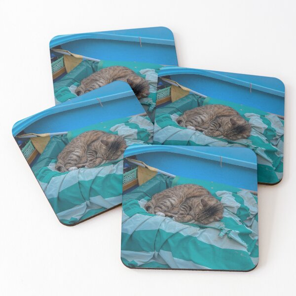 Item preview, Sleeping Cat in a Blue Boat designed and sold by PaulinaS.