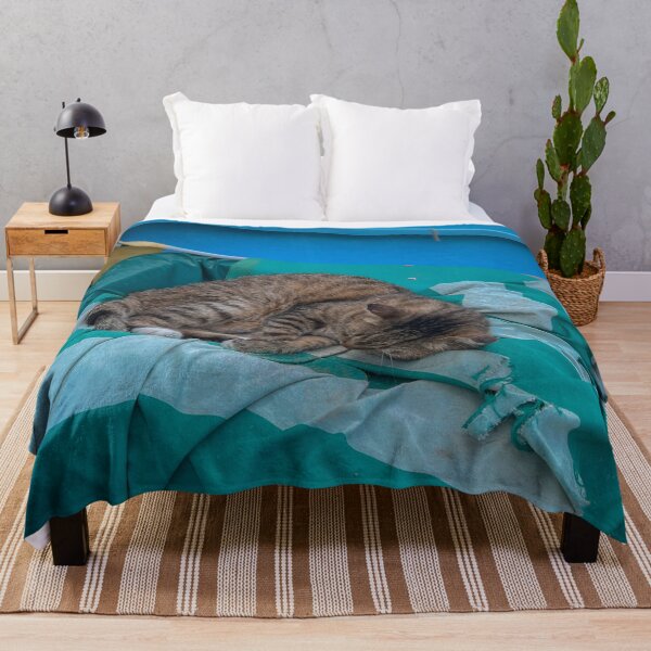 Item preview, Sleeping Cat in a Blue Boat designed and sold by PaulinaS.