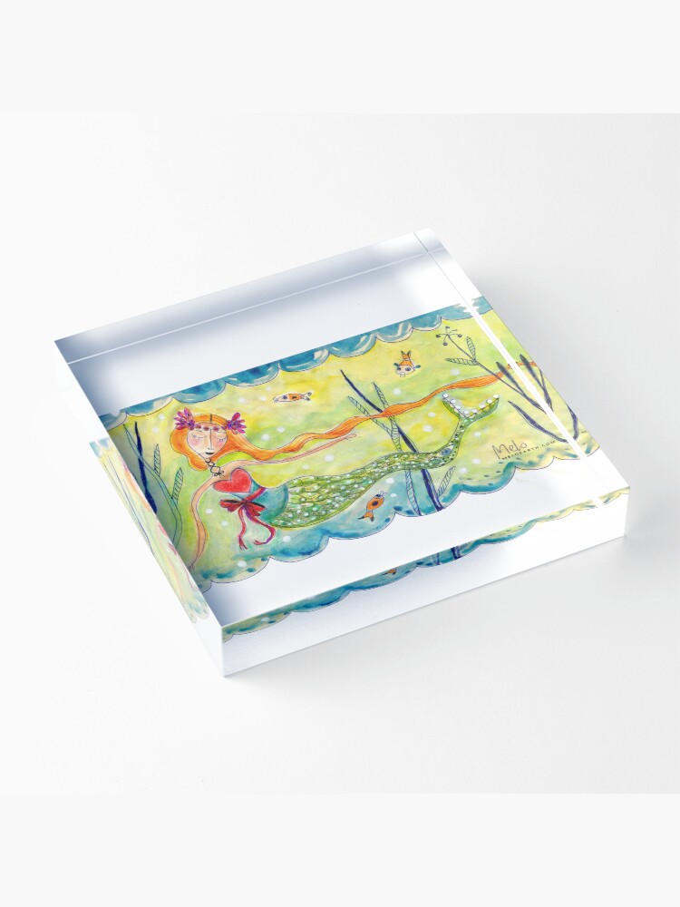 Alternate view of Love Mermaid Acrylic Block