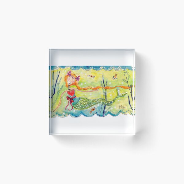 Love Mermaid Acrylic Block