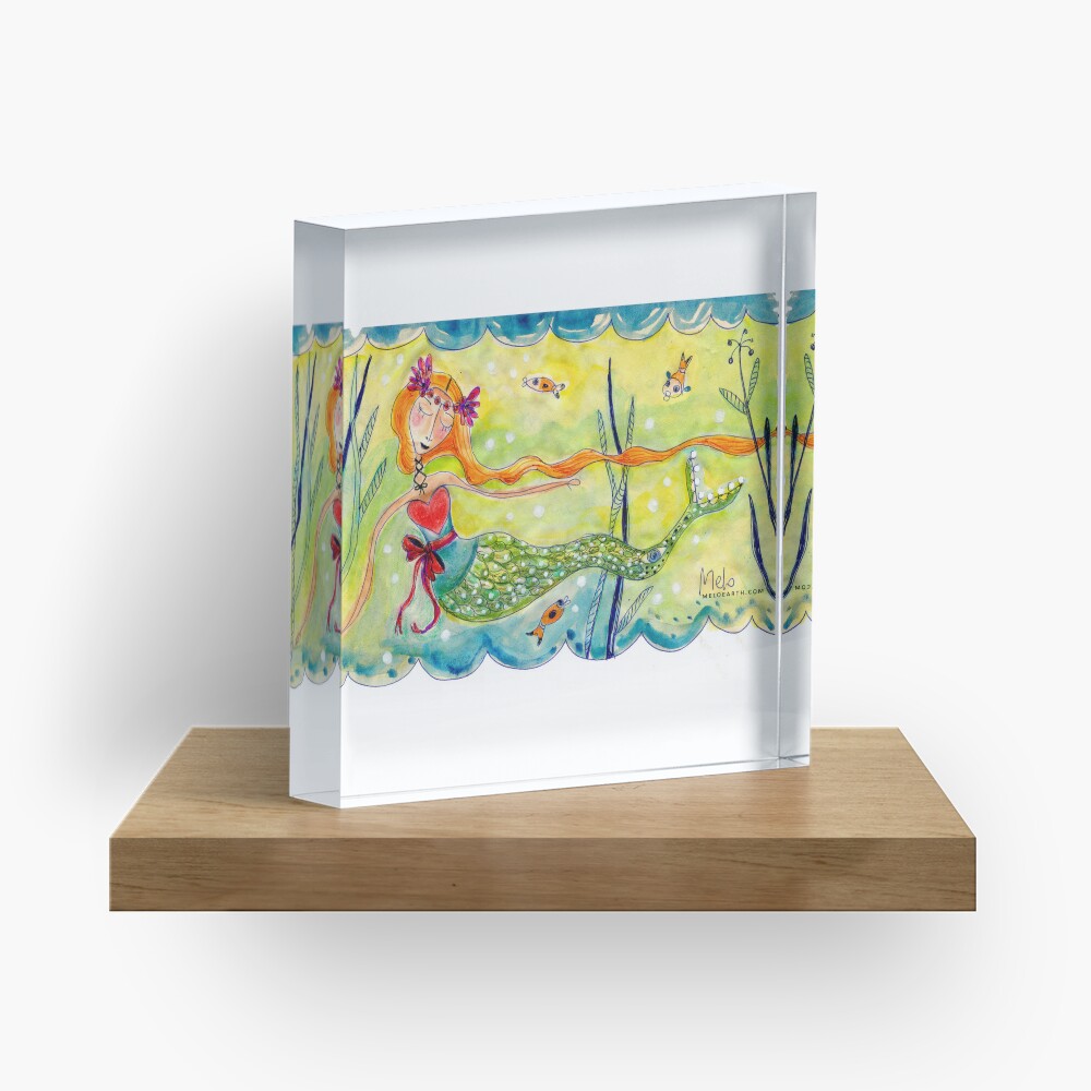 Love Mermaid Acrylic Block