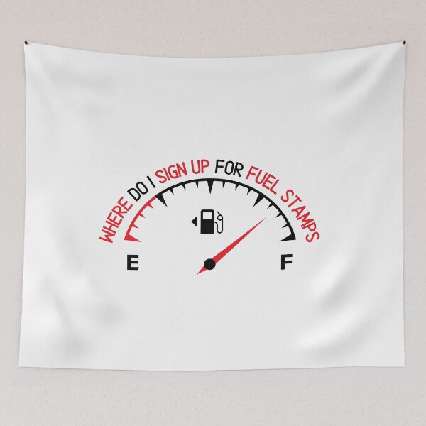 Item preview, Where do I sign up for fuel stamps - in red/black designed and sold by NadjasClothing.