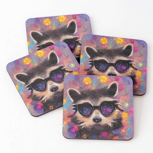 Item preview, Raccoon Wearing Sunglasses in Space designed and sold by MythicPrompts.