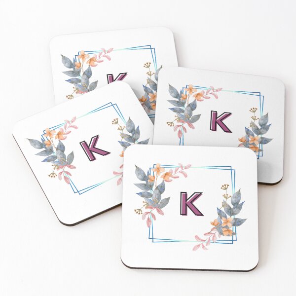 Artikelvorschau, Initial K Flowers Design, Monogramm mit Blumen, erste Geschenke für Her- entworfen und verkauft von bartdesigner.