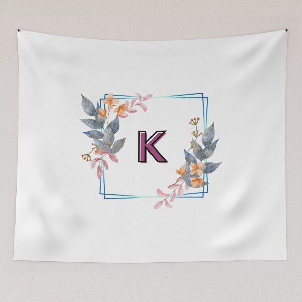 Artikelvorschau, Initial K Flowers Design, Monogramm mit Blumen, erste Geschenke für Her- entworfen und verkauft von bartdesigner.