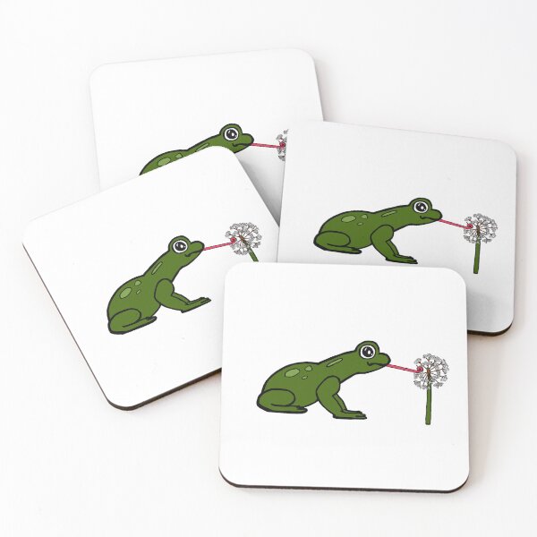 Item preview, Frog Licking a Dandelion  designed and sold by MoreThanADrop.