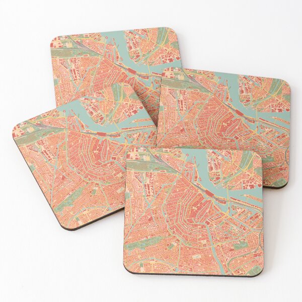 Item preview, Retro Style Map of Amsterdam designed and sold by ArtNouveauMaps.