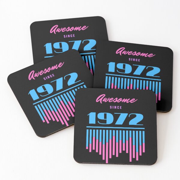 Item preview, Awesome since 1972 retro style Pink and Blue designed and sold by TreetopStudios.