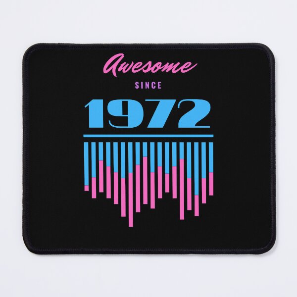 Item preview, Awesome since 1972 retro style Pink and Blue designed and sold by TreetopStudios.