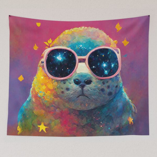 Item preview, Seal Wearing Sunglasses in Space designed and sold by MythicPrompts.