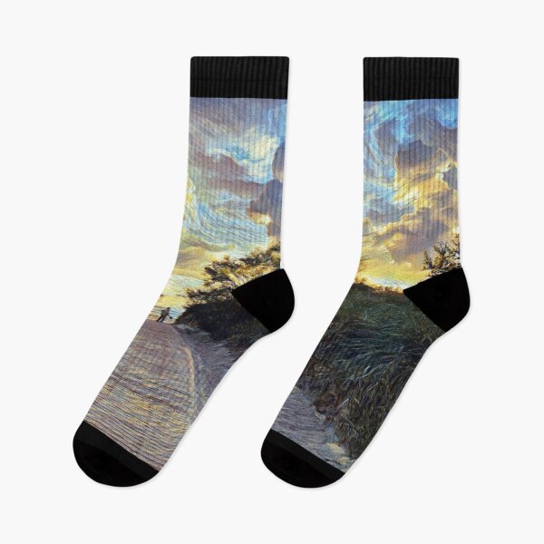 Item preview, Boardwalk Cloudy Sky Surf Sand Waves Sunset Beach Vacation designed and sold by Cymphonyskar.