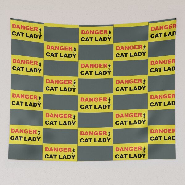 Item preview, DANGER CAT LADY sign design  designed and sold by lobodelnoir.