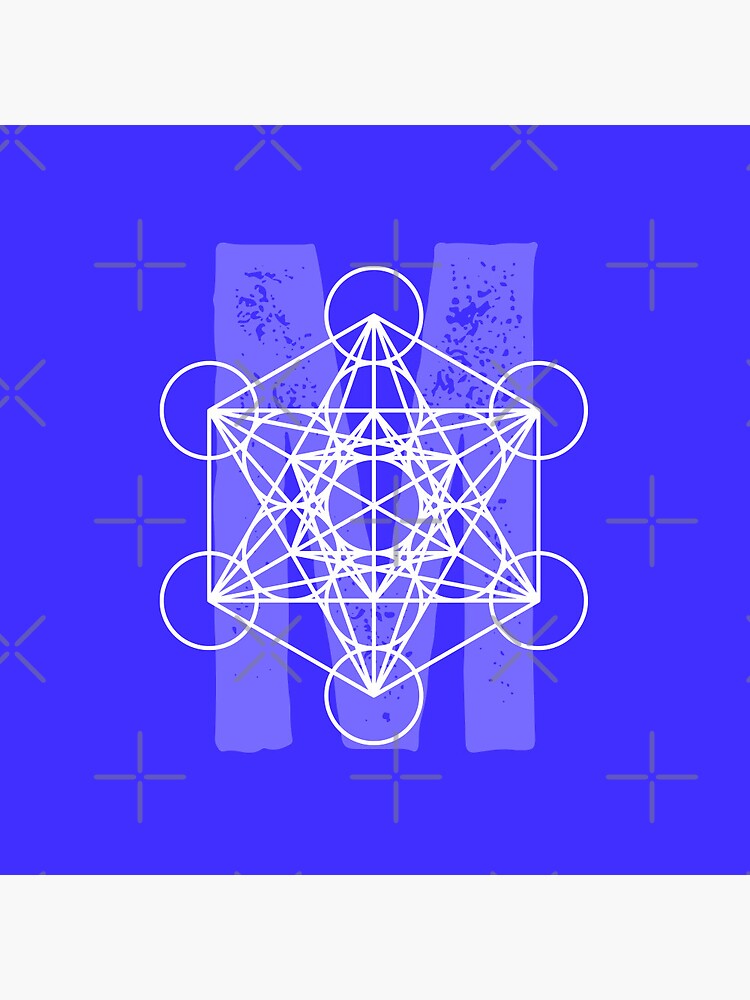 "Metatron Metatron's Cube Blue Black Sacred Geometry Merkabah Ascension