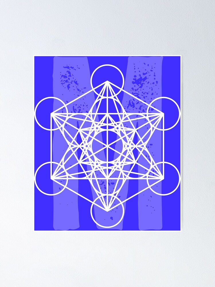 "Metatron Metatron's Cube Blue Black Sacred Geometry Merkabah Ascension