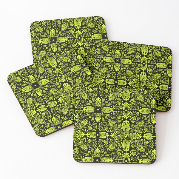 Item preview, Black and Yellow Greek Flower pattern designed and sold by Art-by-Geoff.