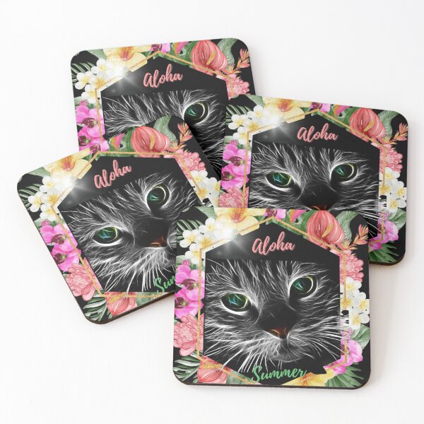 Item preview, Aloha Summer Tropical Emerald Eyes Cat  designed and sold by LanaDevon.