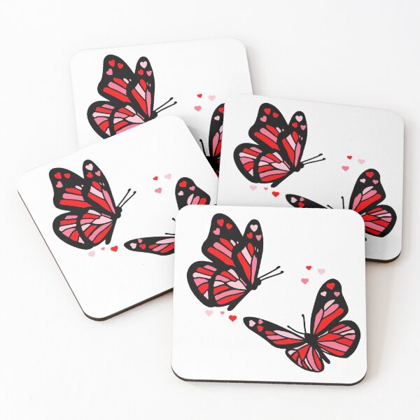 Item preview, Red Love Butterflies designed and sold by marnibrookeart.