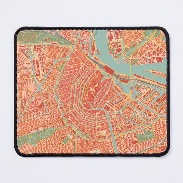 Item preview, Retro Style Map of Amsterdam designed and sold by ArtNouveauMaps.