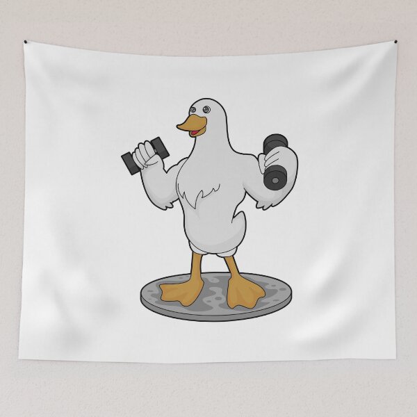Item preview, Duck as Bodybuilder with Dumbbells designed and sold by Snabdesign84.