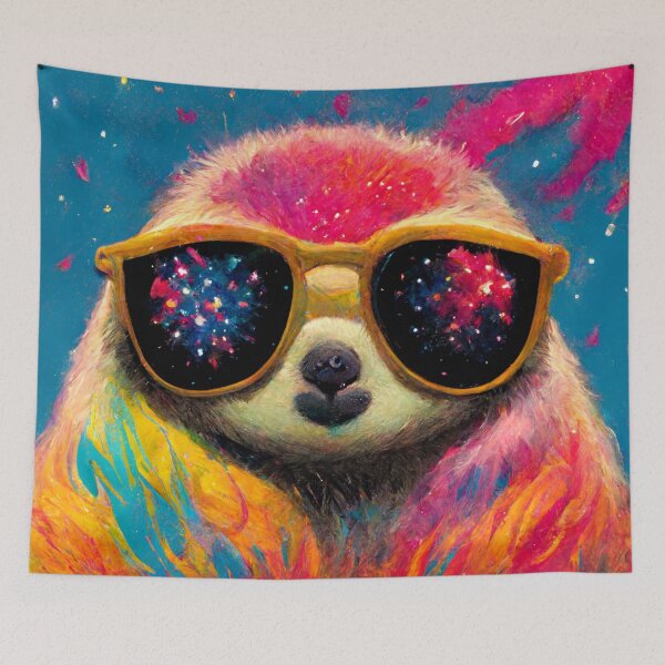 Item preview, Sloth Wearing Sunglasses in Space designed and sold by MythicPrompts.