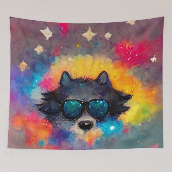 Item preview, Wolf Wearing Sunglasses in Space designed and sold by MythicPrompts.