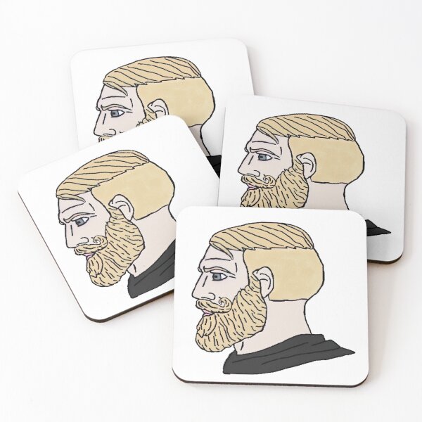 Big Cat Giga Chad Meme Template Coasters (Set of 4) for Sale by  Pixel-Turtle