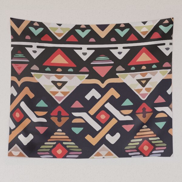 Item preview, Geometric native Aztec pattern tribal style native tribal background bold colors mexican design designed and sold by T-Mex.