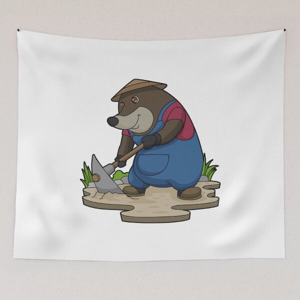 Item preview, Mole as Farmer with Hoe designed and sold by Snabdesign84.