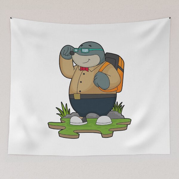 Item preview, Mole as Hiker with Backpack designed and sold by Snabdesign84.