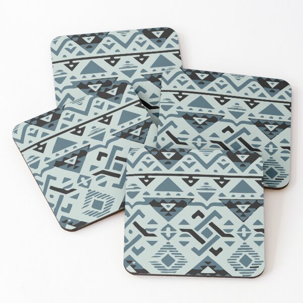 Item preview, Green monochrome geometric native aztec pattern tribal style native background bold print mexican design designed and sold by T-Mex.