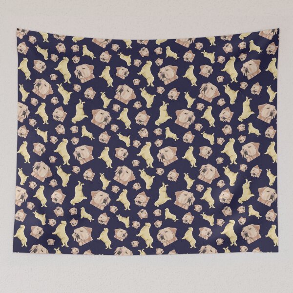 Item preview, Puppy Pattern dark-blue background designed and sold by Marko Micic.