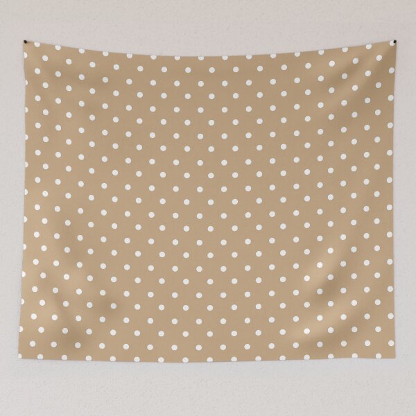 Item preview, Tiny White Polka Dots On Butternut Brown Background designed and sold by burbankdesigns.