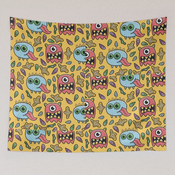 Item preview, doodle monter cartoon kawaii pattern designed and sold by AdelDa19.