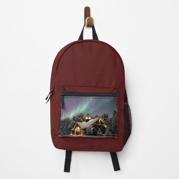 Item preview, New England Winter House with Northern Lights designed and sold by Art-by-Geoff.