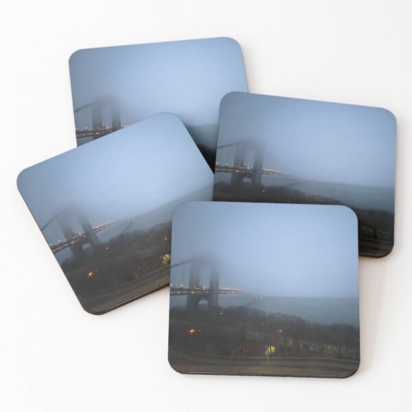 Item preview, George Washington Bridge in nighttime fog designed and sold by HarrietRGoren.