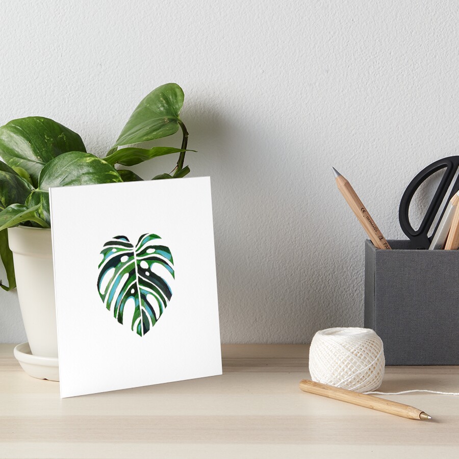 Swiss Cheese Monstera Tropical Foliage Plant Art Board Print