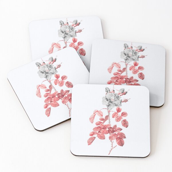Item preview, Variegated Four-Seasons Rose Flower, Alternative Illustration - Grey and Red Rose designed and sold by DaphneKstudio .