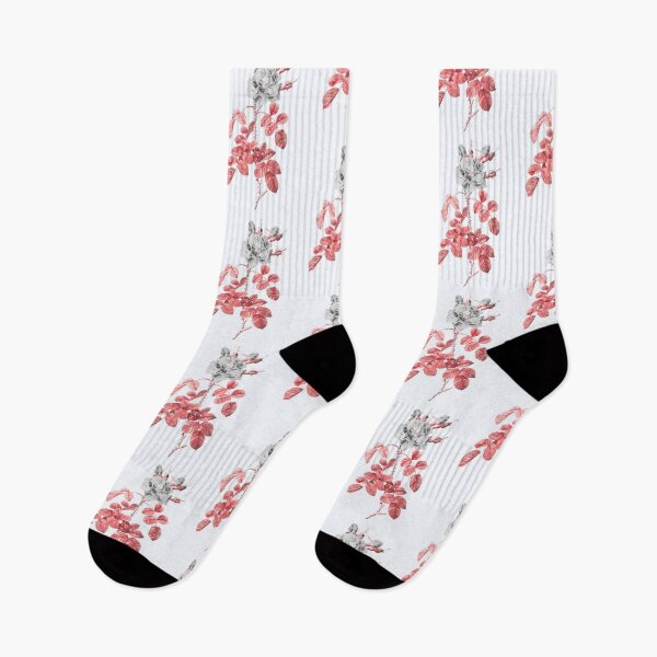 Item preview, Variegated Four-Seasons Rose Flower, Alternative Illustration - Grey and Red Rose designed and sold by DaphneKstudio .