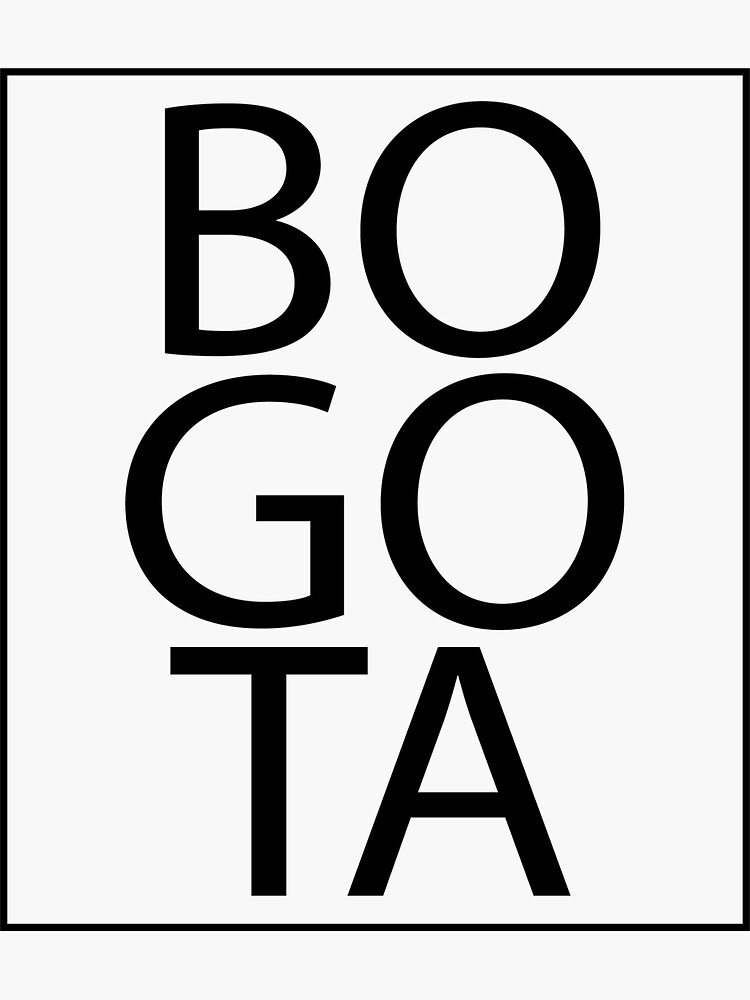 "Bogota city name, Colombia city art, Bogota letters art" Sticker for
