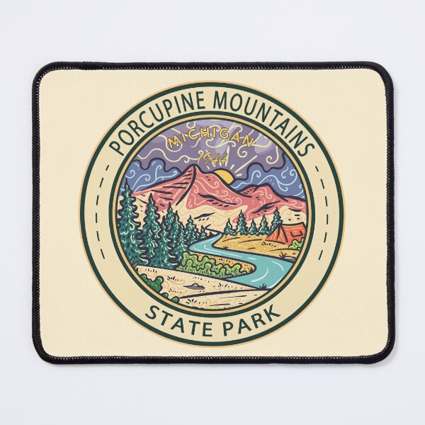 Item preview, Porcupine Mountains State Park Michigan Badge designed and sold by KrisSidDesigns.