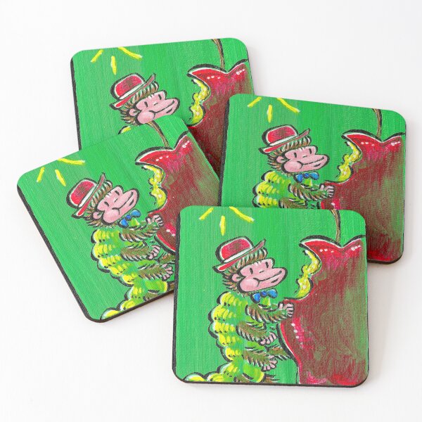Item preview, Caterpillar Ape in Red Hat Munches on Apple 019 designed and sold by Walter Moore.